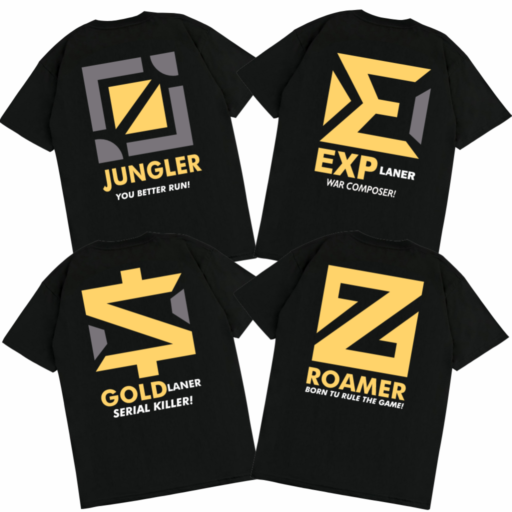 GILAN Mobile Legends เกมเสื้อยืด MLBB ชื่อที่กําหนดเองบทบาท Jungler Roamer Distro ผู้ชายผู้หญิง