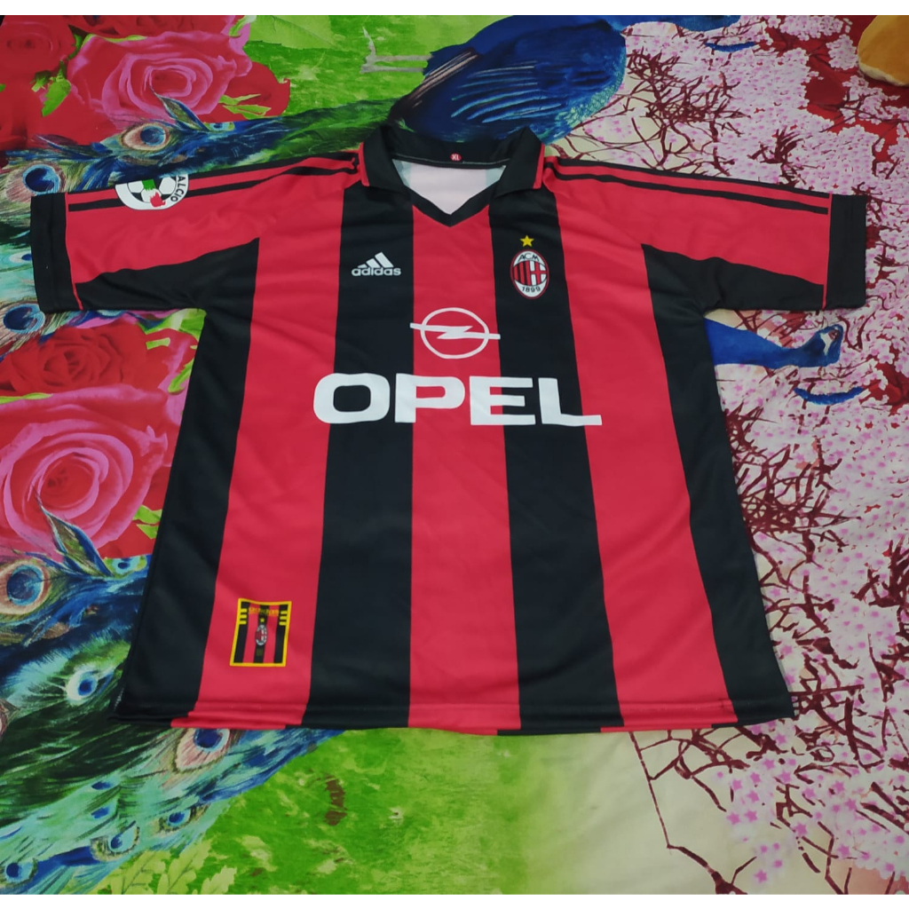 เสื้อกีฬาแขนสั้น ลายทีม AC Milan 1998
