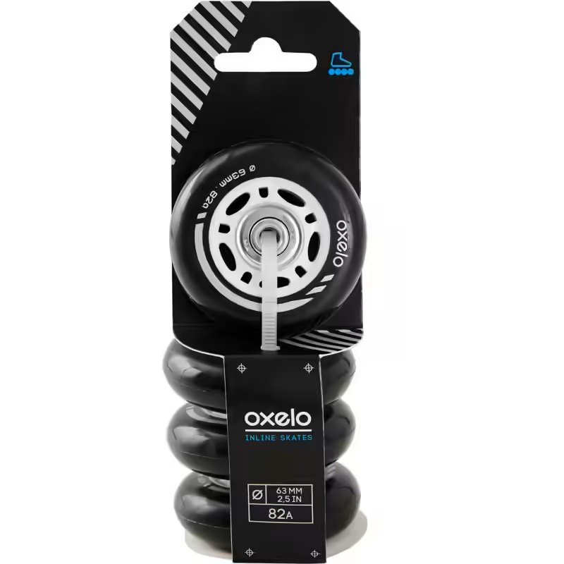OXELO Play Wheels 3 W&B 63mm/ 82a - บรรจุ 4 ล้อ - ล้ออินไลน์สเก็ต