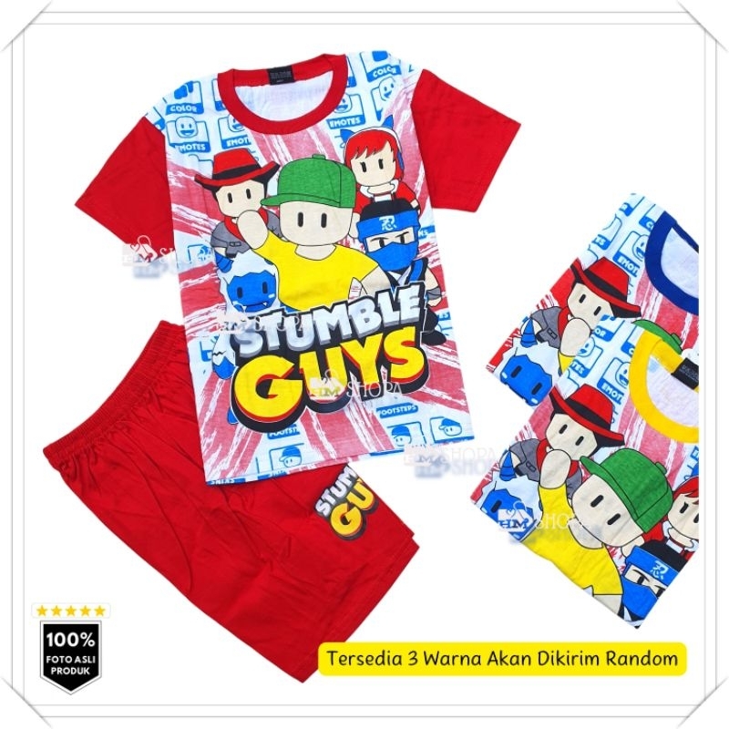 HMshopa - ชุดเด็กสุดเท่ Stumble Guys fullprint อายุ 1-9 ปี ชุดตัวละคร