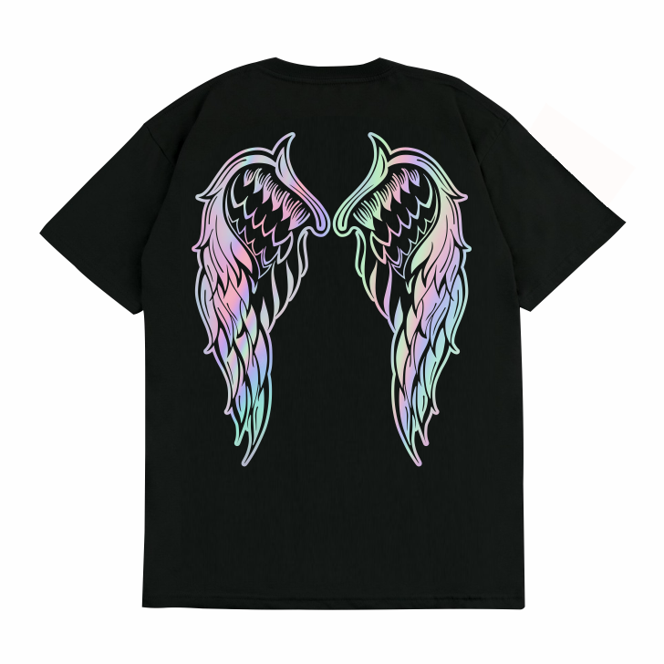 เสื้อยืด Gilan Unisex Distro พร้อมความงาม ANGEL WINGS MOTIF RAINBOW WINGS V2