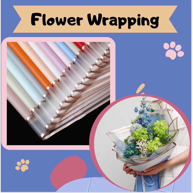 FLOWER WRAPPING DOUBLE LIST GOLD PAPER BOUQUET TWO LIST PAPER HAND BOUQUET