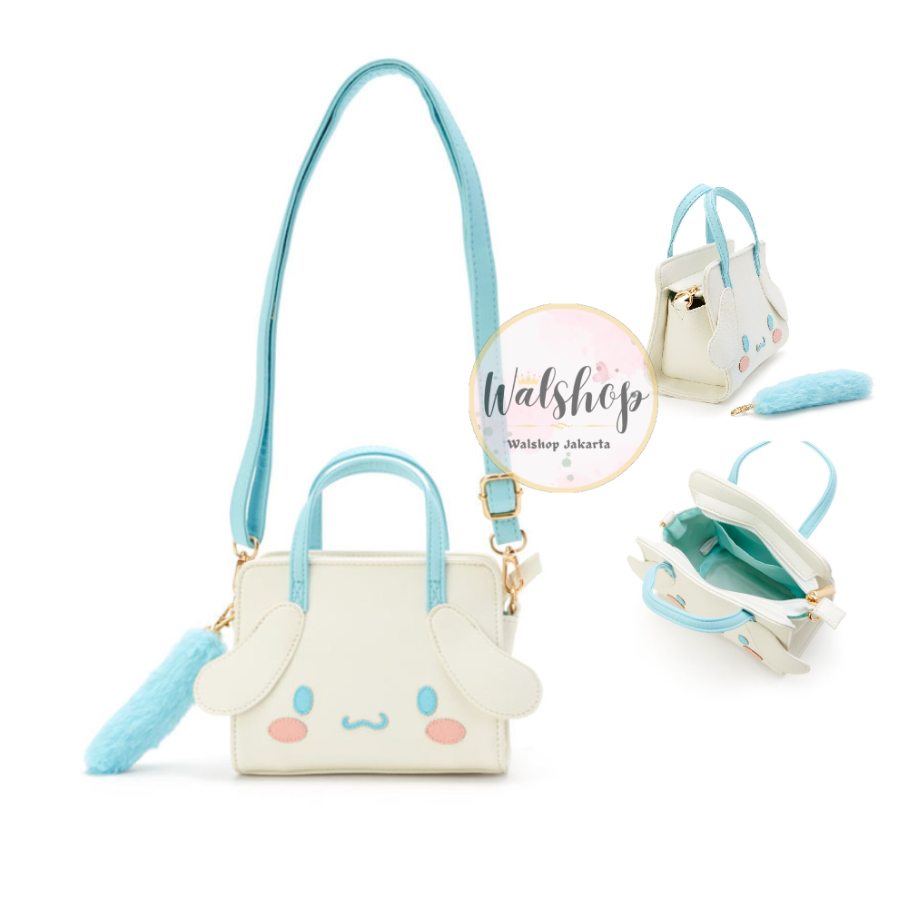 GANTUNGAN Walshop - กระเป๋าสะพาย Sanrio Kuromi Melody Cinnamoroll Pompompurin พร้อมพวงกุญแจขนฟรี - TPS005