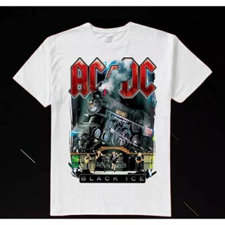 เสื้อยืด พิมพ์ลาย Ac DC BLACK ICE สไตล์ตะวันตก