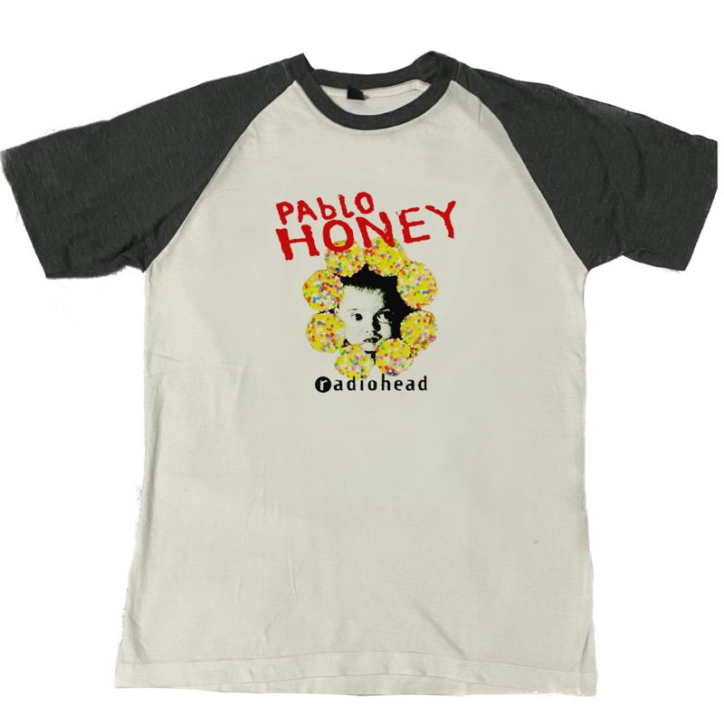 เสื ้ อยืด Radiohead pablo honey Raglan สีดํา DaintyN
