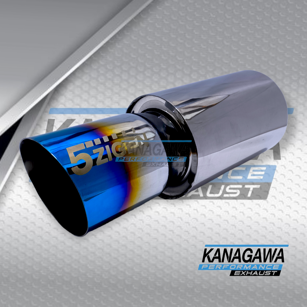 5ZIGEN Racing Car ท่อไอเสีย Tros Blue Bass Round Full Stainless - ปลายท่อไอเสีย / ปลายท่อไอเสีย, Nge