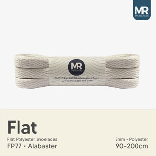 Mr Shoelaces FP77 Alabaster (สีขาว สีเทา) รองเท้าส้นแบน 7 มม. 90 ซม. 100 ซม. 120 ซม. 130 ซม. 140 ซม. 150 ซม. 180 ซม. 200 ซม.