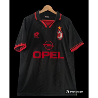 เสื้อกีฬาแขนสั้น ลายทีม Milan Black third retro Jersey 97