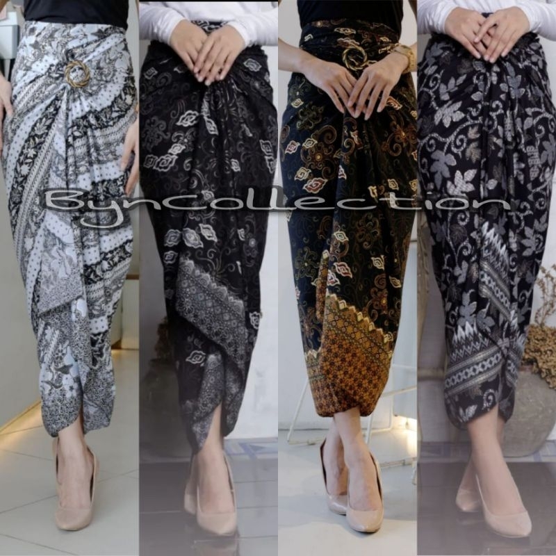 Byn - New Motif Wrap Batik Skirt, Wrap Skirt for Wedding, Wrap Skirt for Graduation, Free Ring - โดย