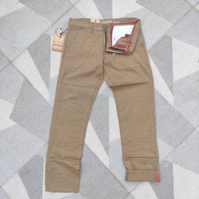 WAREHOUSE - กางเกงผ้าใบผู้ชาย BLACKSQUAD Jeans Premium