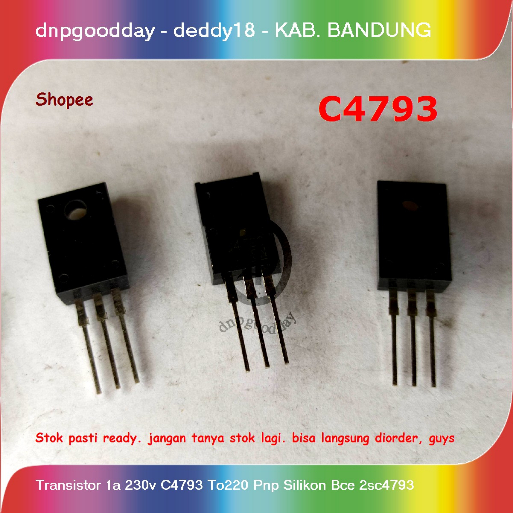 ทรานซิสเตอร์ 1a 230v C4793 To220 Pnp ซิลิโคน Bce 2sc4793