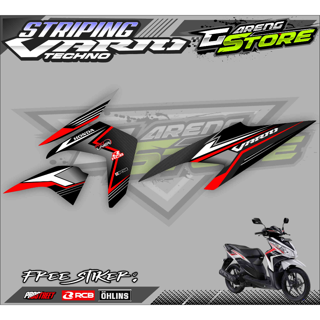 VARIO TECHNO 110 MOTORCYCLE VARIATION STRIPING / HONDA VARIO TECHNO 110 VARIATION STICKER LIST