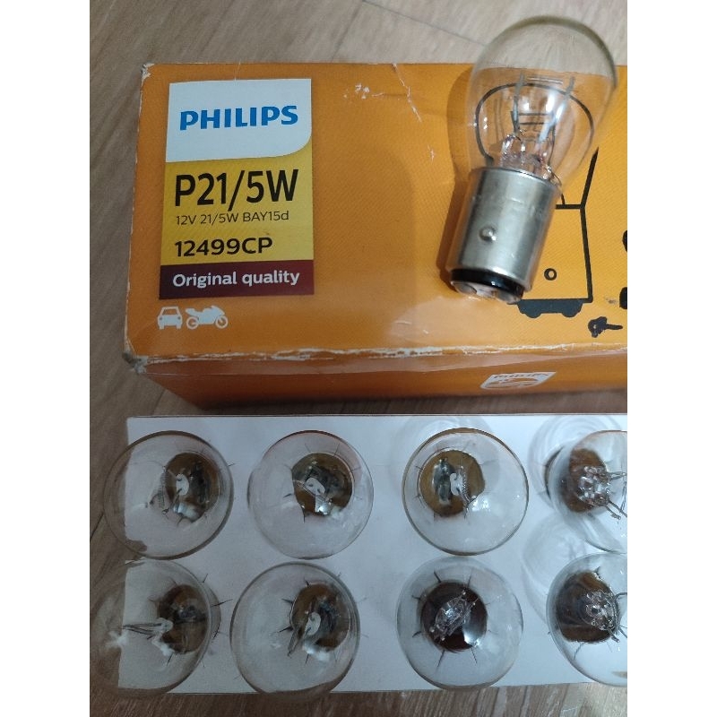 Philips P21/5W 12V ไฟเบรกหยุด 2 ฟุต BAY15d