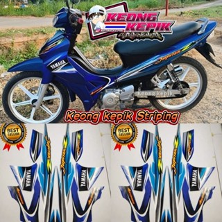 สติกเกอร์ตกแต่งรถจักรยานยนต์ Yamaha JUPITER Z 2005 BODY STRIPING Standard ORI สีฟ้า