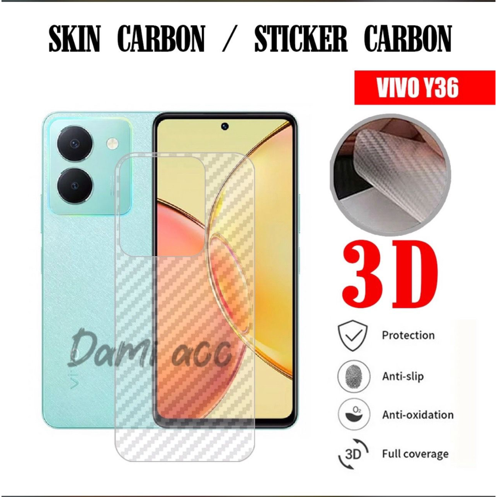 ผิวคาร์บอน vivo y27s y36 4g 5g iqoo z7 z7x v27 5g v27e v20 v20se v23e v23 5g y75 5g t1 5g x70 pro y1