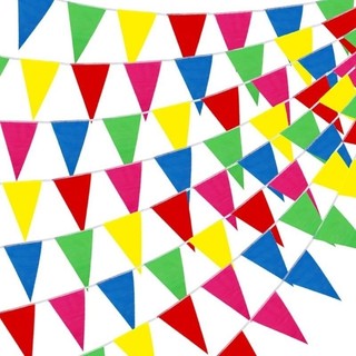 200 Bendera Segitiga 50 Meter & 150 Bendera 55 Meter Bendera Segitiga Warna Warni Merah Putih - Bunting Flag Bendera Hias Festival