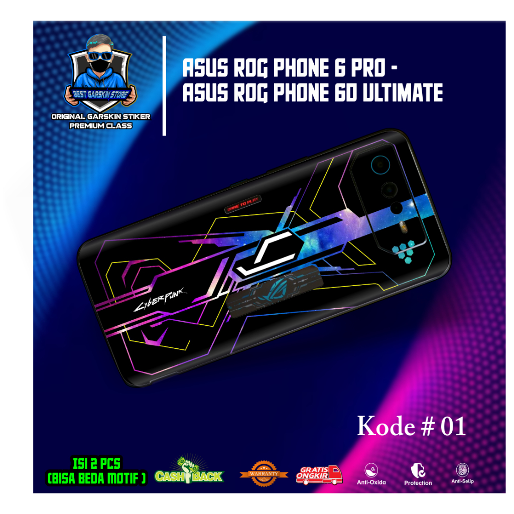 เนื้อหา 2 ชิ้น Garskin Asus Rog Phone 6 Pro - Asus Rog Phone 6D Ultimate Motif 01-05 (สามารถขอภาพของ