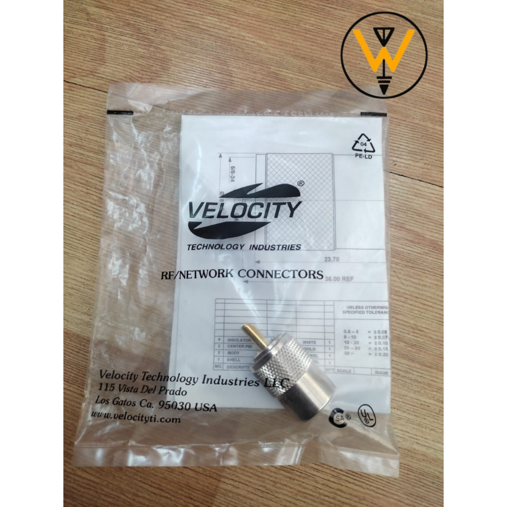 VELOCITY UHF MAN TWIST ON สําหรับ RG8/U RG 8 /U