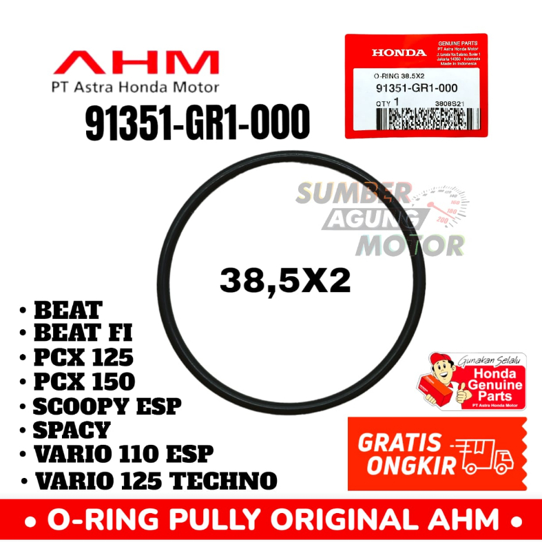 ORING PULLY 38.5X2 HONDA VARIO 110 125 BEAT SCOOPY ESP SPACY PCX ORIGINAL AHM 91351-GR1-000