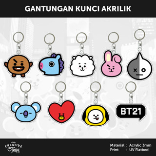 Bt21-3 มม. พวงกุญแจอะคริลิค - Kpop BTS ARMY ของที่ระลึกตกแต่งกระเป๋า