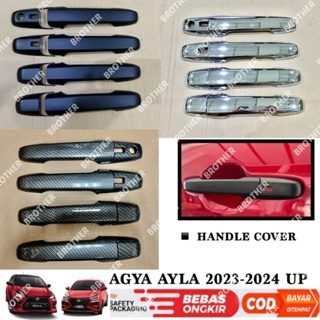 ฝาครอบมือจับ Agya Ayla 2023 2024 Up GR SPORT สีดํา โครเมี่ยม - คาร์บอน