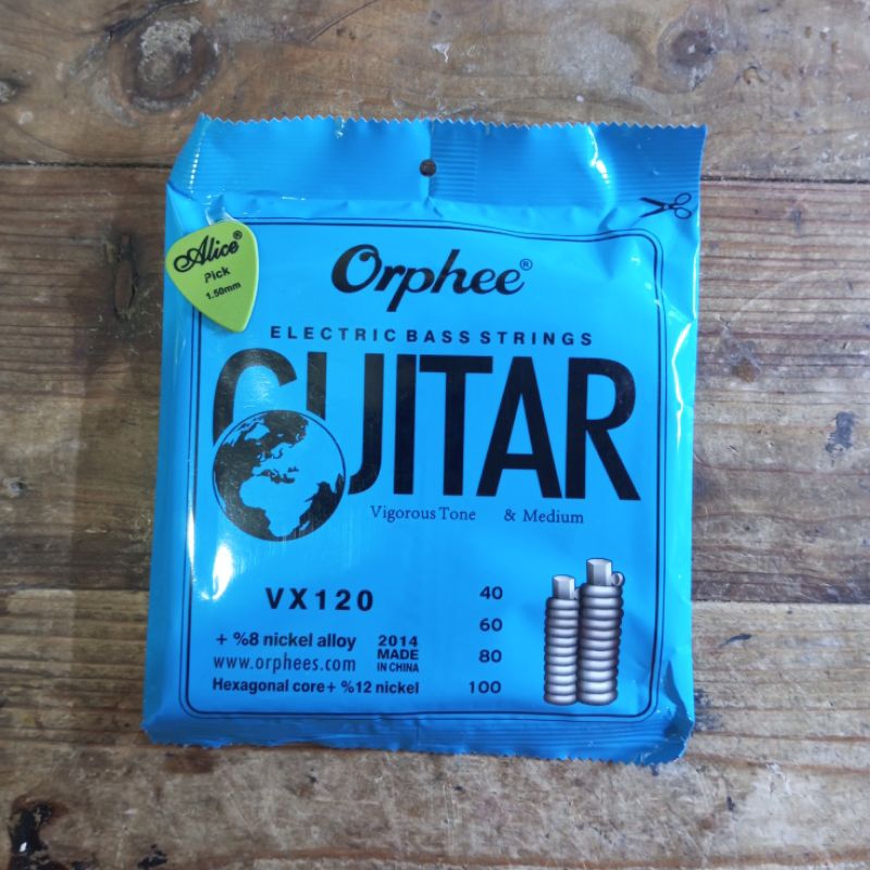 Orphee VX120 040-100 Original 4-String Bass Strings - Free Pick