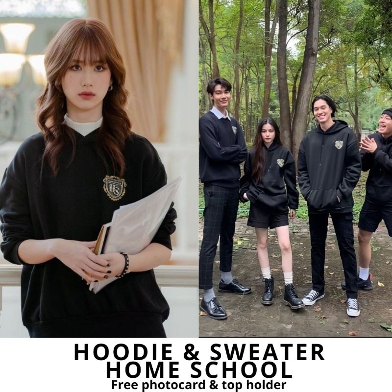 HOME SCHOOL BLACK EMBROIDERED HOODIE SWETER SIZE M-3XL - ภาพถ่ายฟรี - TOP HOLDER
