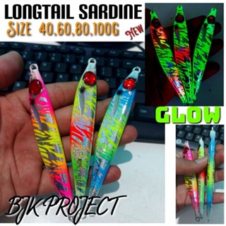 Jig LONGTAIL SARDINE เหยื่อตกปลาโลหะ 40 กรัม s/d 100 กรัม สีรุ้ง