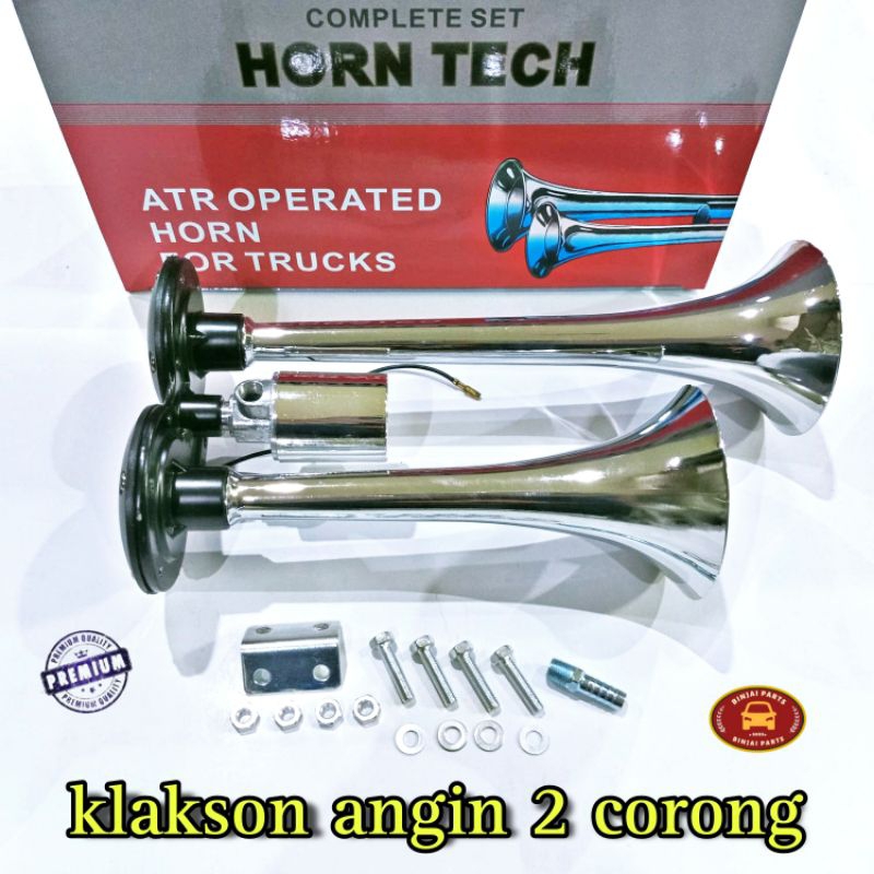 AIR HORN 2 TRUMPETS สําหรับรถยนต์และรถบรรทุก 12V -24V