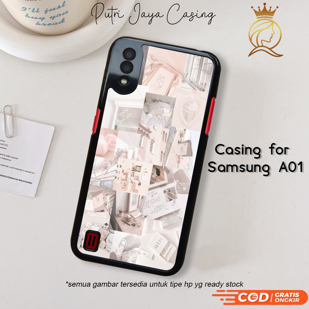 เคส Samsung A01 Aesthe Pink Hardcase Softcase Glossy เคส Samsung A01 ใหม่ล่าสุด