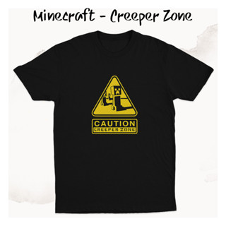 เสื้อยืด พิมพ์ลาย Creeper Zone Game Minecraft K0203
