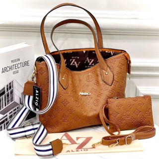 Nvbags - Tas Wanita กระเป๋าสะพายไหล่ นําเข้าจากเซเลมปัง - ALZIO TOTE BAG GINZA EMBOSS