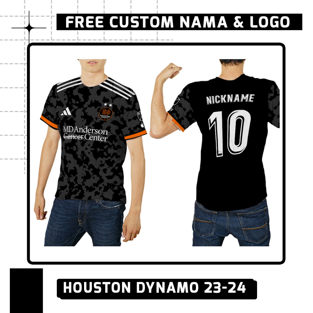 Houston Dynamo Fc 23-24 Away Home Custom Football Club Jersey Men & 39;s เสื้อยืด