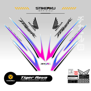 สติกเกอร์ TIGER TIGER 2000 REVO TIGER REVO 2000 TIGER NEW HONDA TIGER REVO HONDA Sticker Pole ดีไซน์ใหม่ TIGER REVO Stickerkudecall MOTIF 12