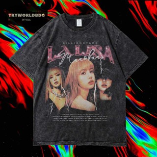 เสื้อยืด ลาย KAOS OVERSIZED KAOS WASHED Oversize KAOS LALISA MANOBAN VINTAGE TEE