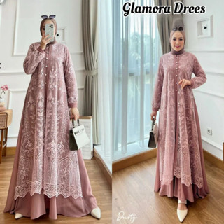 Gamis GLAMORA DRESS BL M L XL XXL ชุดเดรส สไตล์มุสลิม เกาหลี สําหรับผู้หญิง ผู้หญิง