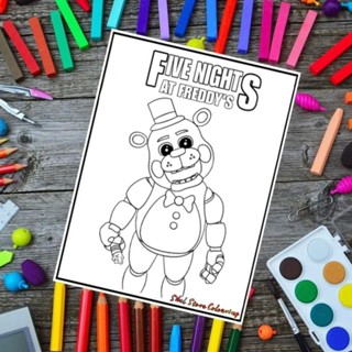Five Nights at Freddys Themed Childrens Coloring Paper / กระ…