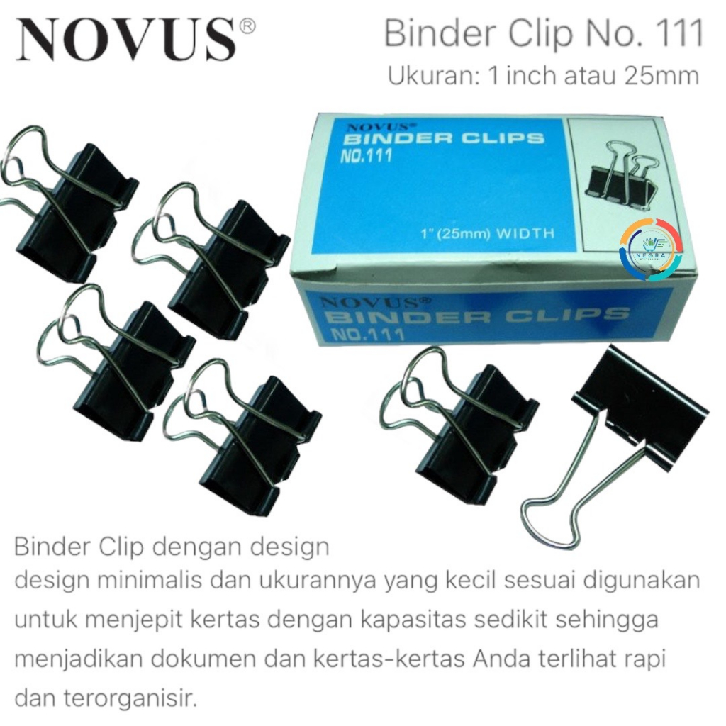 Novus Binder Clip/Paper Clip 111 @1ktk=12 ชิ้น