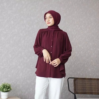 MSR62 CLOTHING - Nayla Kemeja Wanita Polos Lengan Panjang