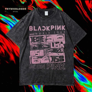 เสื้อยืด พิมพ์ลาย Tryworldbdg OFFICIAL "BLACKPINK" ขนาดใหญ่ | เสื้อเชิ้ต ซักได้ | หินล้าง | เสื้อยืด ขนาดใหญ่ | เสื้อยืด พิมพ์ลาย Blackpink TOUR BORN PINK WASHING VINTAGE 2022