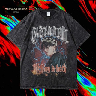 Tryworldbdg เสื้อยืด พิมพ์ลาย "G DRAGON" อย่างเป็นทางการ | เสื้อเชิ้ต ซักได้ | หินล้าง | เสื้อยืด ขนาดใหญ่ | เสื้อยืด พิมพ์ลาย G DRAGON THE KING IS BOTH WASHING VINTAGE TEE