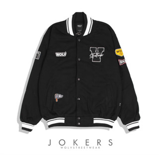 เสื้อแจ็กเก็ตเบสบอล Varsity Original Joker Legendary by Wolv ไซซ์ M-XL สําหรับผู้ชาย และผู้หญิง