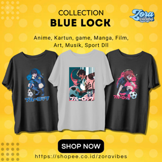 เสื้อยืด ลายการ์ตูนอนิเมะ LOCK สีฟ้า