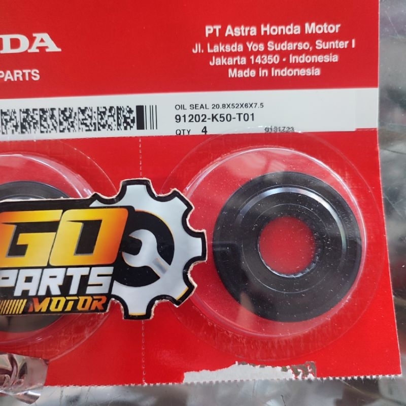 91202-K50-T01 ซีลน้ํามัน 20.8X52X6X7.5 ซ้าย CVT เพลาข้อเหวี่ยงซีล BEAT ESP SCOOPY ESP VARIO 110 ESP