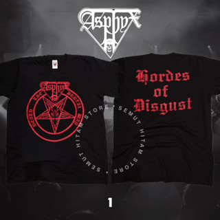 เสื้อยืด พิมพ์ลาย Asphyx HORDES OF DISGUST Builtup Death Metal Music Band Prapatan Rebel Puritan