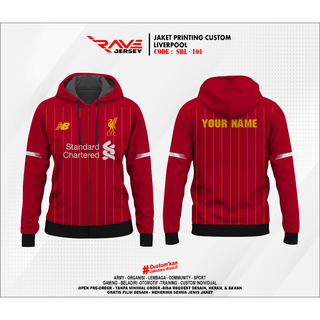 LIVERPOOL FULL PRINTING SUBLIMATION CUSTOM CLUB JACKET (DESIN LIKE LIKE)