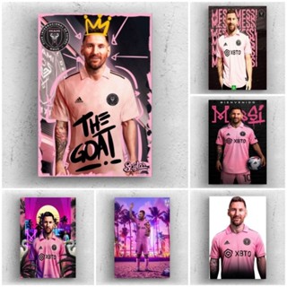 Lionel messi inter miami โปสเตอร์ติดผนัง ขนาด A3+