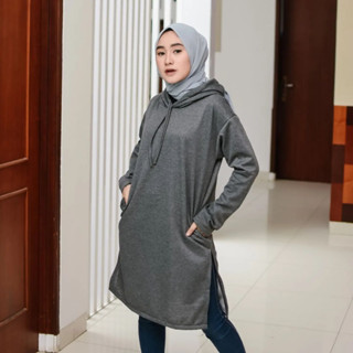 เสื้อทูนิคผู้หญิง แขนยาว RAHMI LONG Tunic JP M L XL XXL FLEECE วัสดุเสื้อผู้หญิง แขนยาว โมเดลล่าสุด ผู้หญิงมุสลิม นําเข้า เสื้อทูนิคยาว ผู้หญิง สไตล์เกาหลี สามารถผู้หญิง เสื้อสเวตเตอร์ ขนาดใหญ่ สีดํา กรมท่า สีเทา ขวด