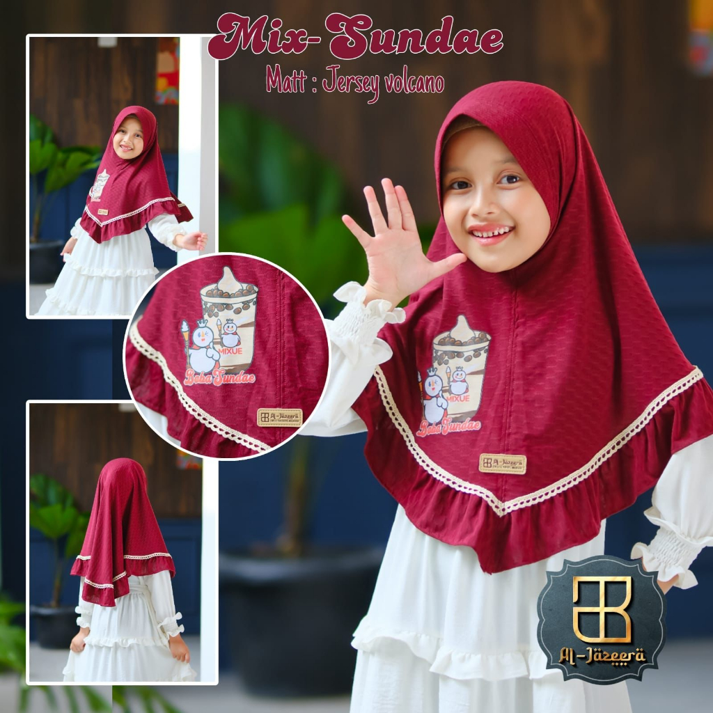 ผ้าคลุมฮิญาบ PET REMPEL MATT JERSEY VOLCANO โดย AL-JAZEERA - MIX SUNDAE