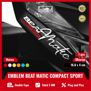 สติกเกอร์โลโก้ Beatic COMPACT SPORT BEAT DELUXE BEAT DELUXE ไม่ติดสติกเกอร์ หรือสติกเกอร์ BEAT MATIC COMPACT SPORT อุปกรณ์เสริม BEAT BODY MOTOR BEAT EMBLEM รถจักรยานยนต์ BEAT KARBU ESP FI จํานวน 1 ชิ้น